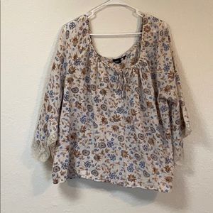 Boho Light Top with Tie Front